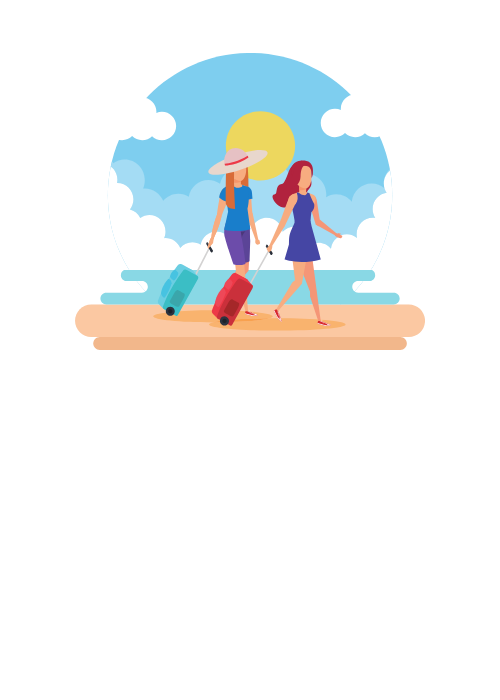 35. Dos amigas están en la playa